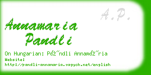 annamaria pandli business card